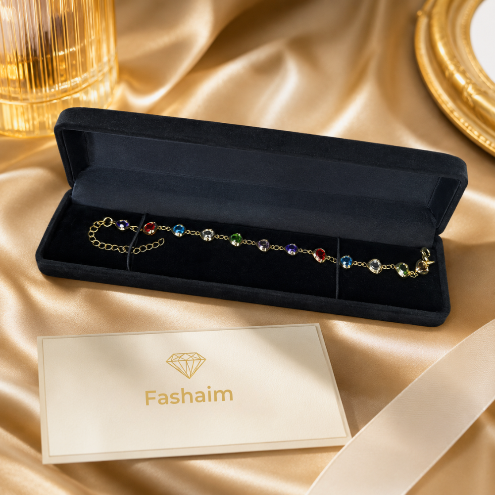 Real Gold Plated Bracelet for Women & Girls –Colorful Heart Charm Bracelet, Lightweight & Comfortable, Gift for Girls and Women