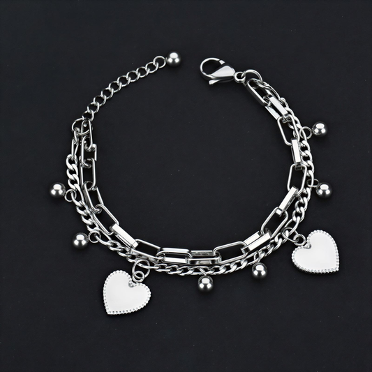 Heart Charm Bracelet for Girls & Women