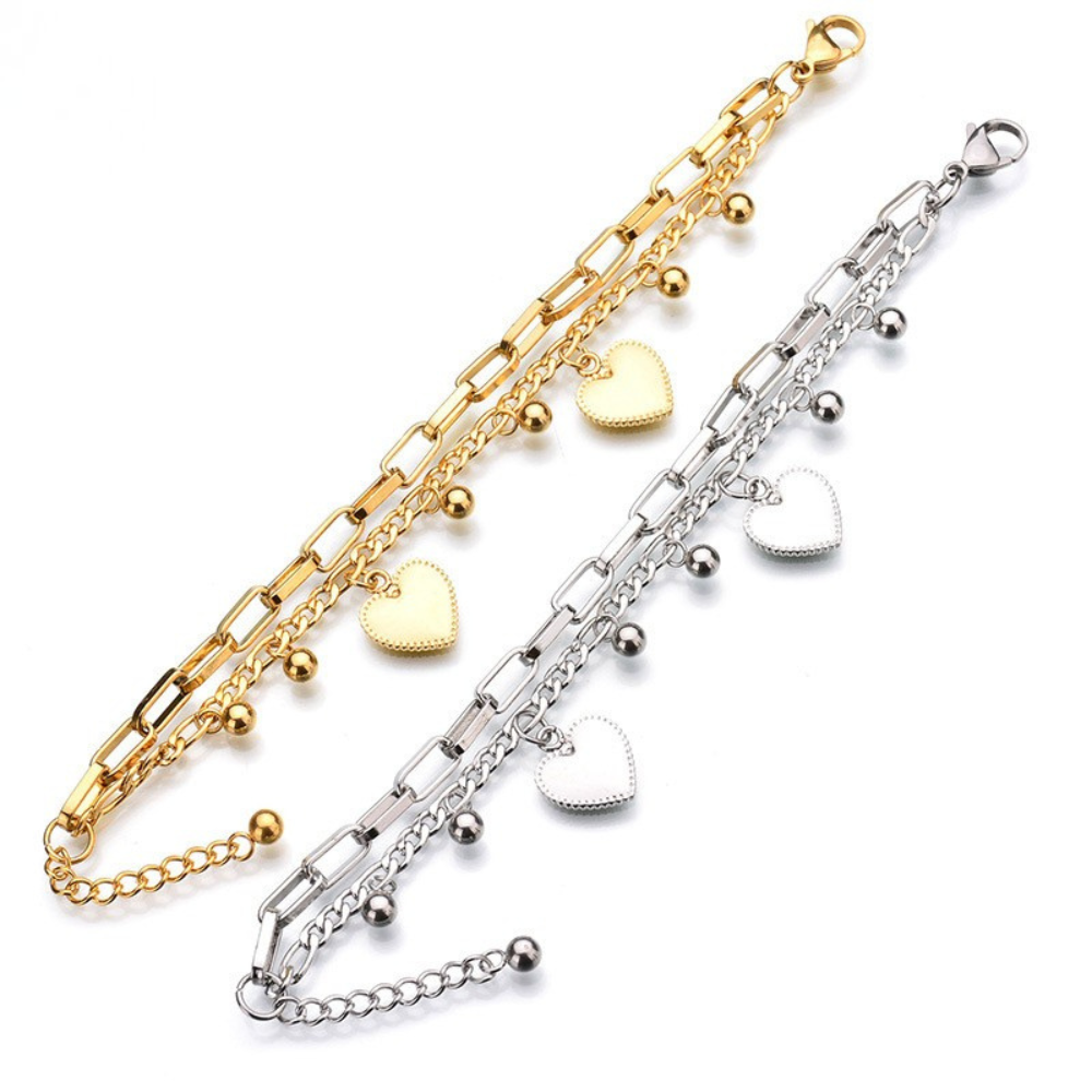 Heart Charm Bracelet for Girls & Women